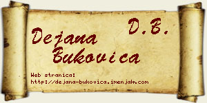 Dejana Bukovica vizit kartica